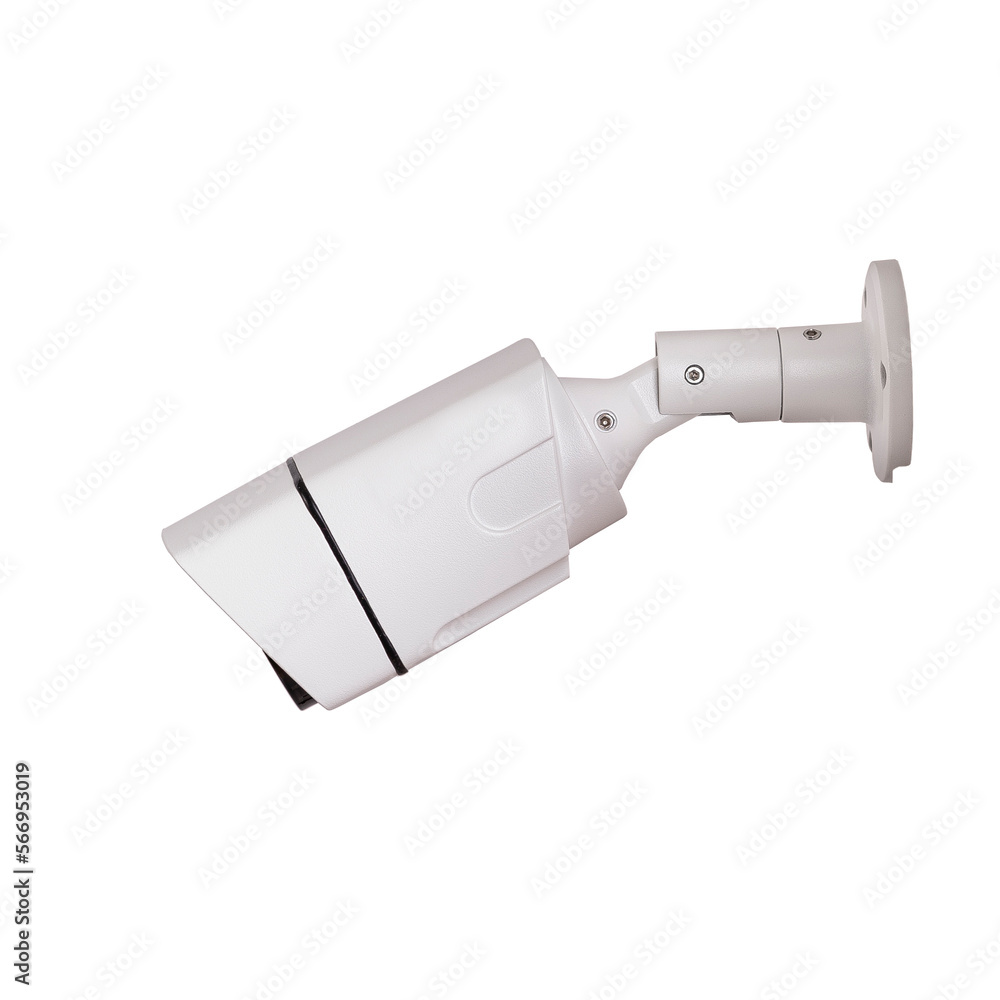 The surveillance camera is isolated on a white background. Street surveillance camera. Indoor surveillance camera. Video camera for the protection of order/ The surveillance camera is isolated on a white background. Street surveillance camera. Indoor surveillance camera. Video camera for the protection of order/
