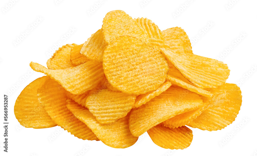 Delicious potato chips cut out Delicious potato chips cut out