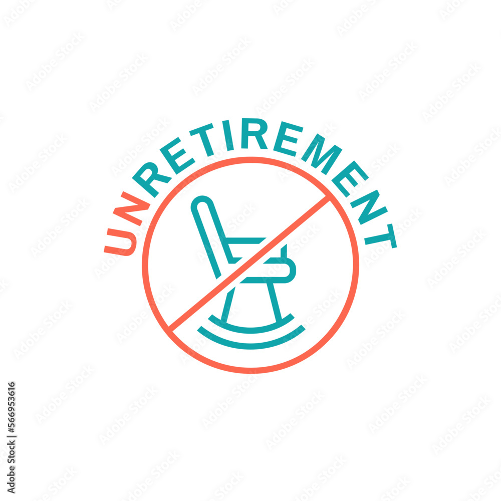 The unretirement icon. Back to work outlined symbol. The unretirement icon. Back to work outlined symbol.