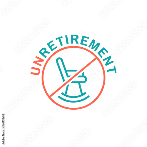 The unretirement icon. Back to work outlined symbol.