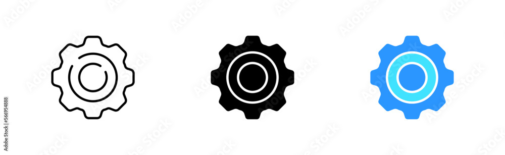 Settings icon set. Wrench, repair, research, mechanism, pans, personalization, options, builder, research, fix, tune, sort. The concept of parameters. vector line icon in different styles Settings icon set. Wrench, repair, research, mechanism, pans, personalization, options, builder, research, fix, tune, sort. The concept of parameters. vector line icon in different styles