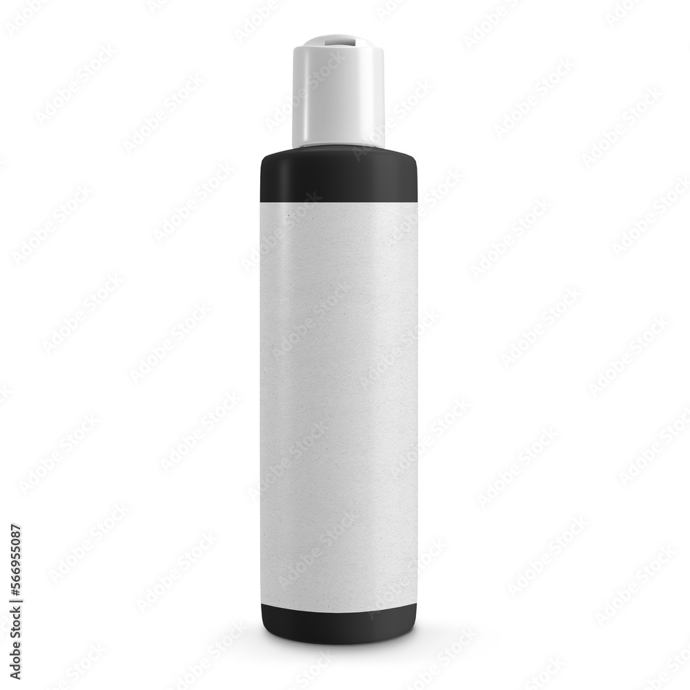 Black bottle with white label mockup transparent Black bottle with white label mockup transparent