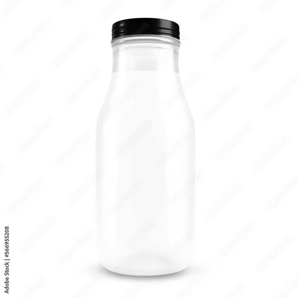 Glass bottle with milk transparent isolated Glass bottle with milk transparent isolated