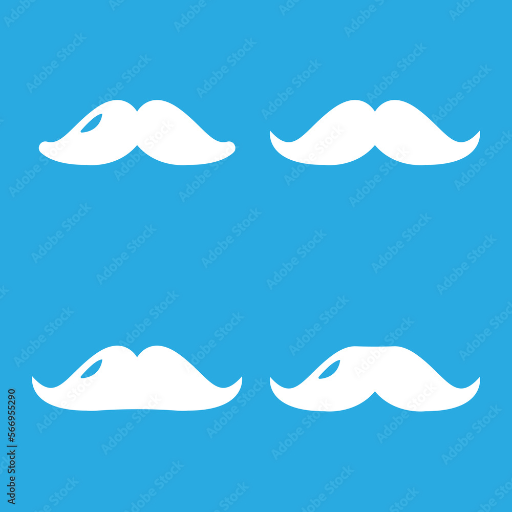Naklejka premium mustache icon on a white background, vector illustration
