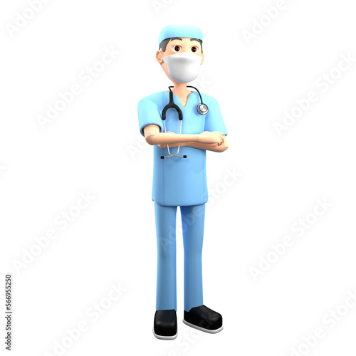 health doctor 3d illustration. a medical expert who will provide healing to all his patients