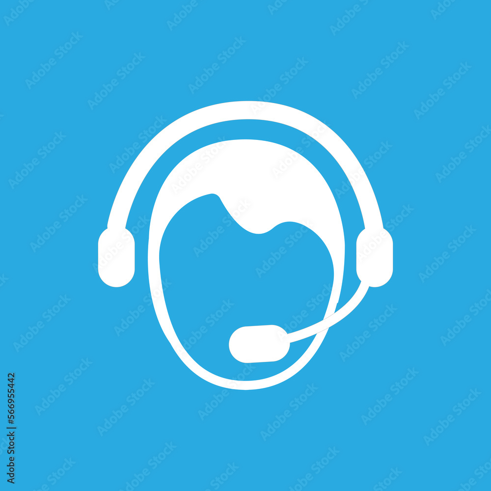 head icon with headphones, vector illustration head icon with headphones, vector illustration