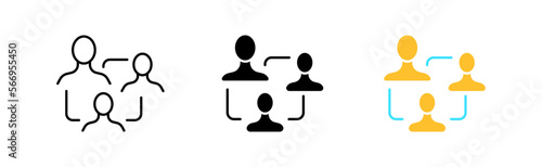 Partner icons set. Teamwork, association, goal, tactics, plan, success, strength, infographic, puzzle, task. business concept. vector line icon in different styles