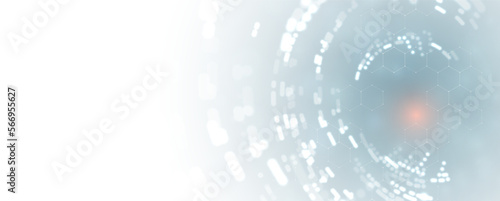 Quantum processing. Deep learning artificial intelligence. Future new technology  for business or science presentation