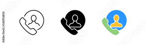 Call icons set. Phone, communication, conversation, interlocutor, call center, service, feedback, talk, idea, business, discussion. Communication concept. Vector line icon in different styles