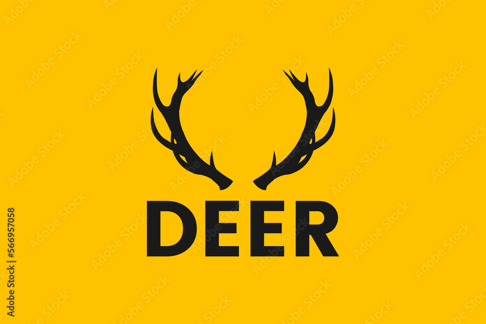 Deer horn vector logo templet Deer horn vector logo templet
