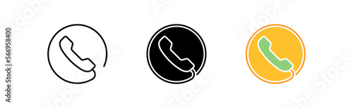 call icon set. Phone, interlocutor, conversation, service, call center, talk, feedback, application, idea, business, discussion. communication concept. vector line icon in different styles