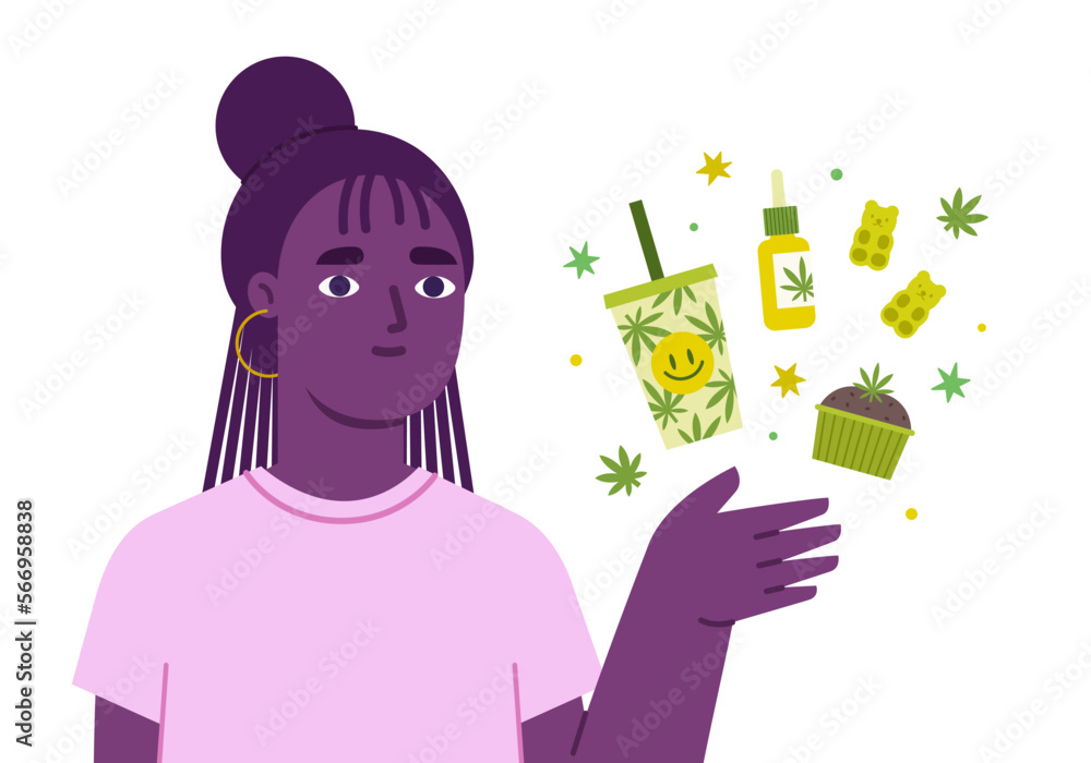 Black female present products with cannabis, cbd Black female present products with cannabis, cbd