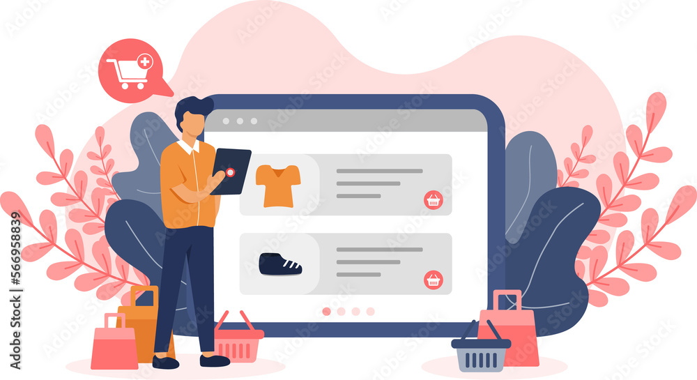 man holding tablet for online shopping. man holding tablet for online shopping.