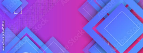 Abstract blue and pink banner background