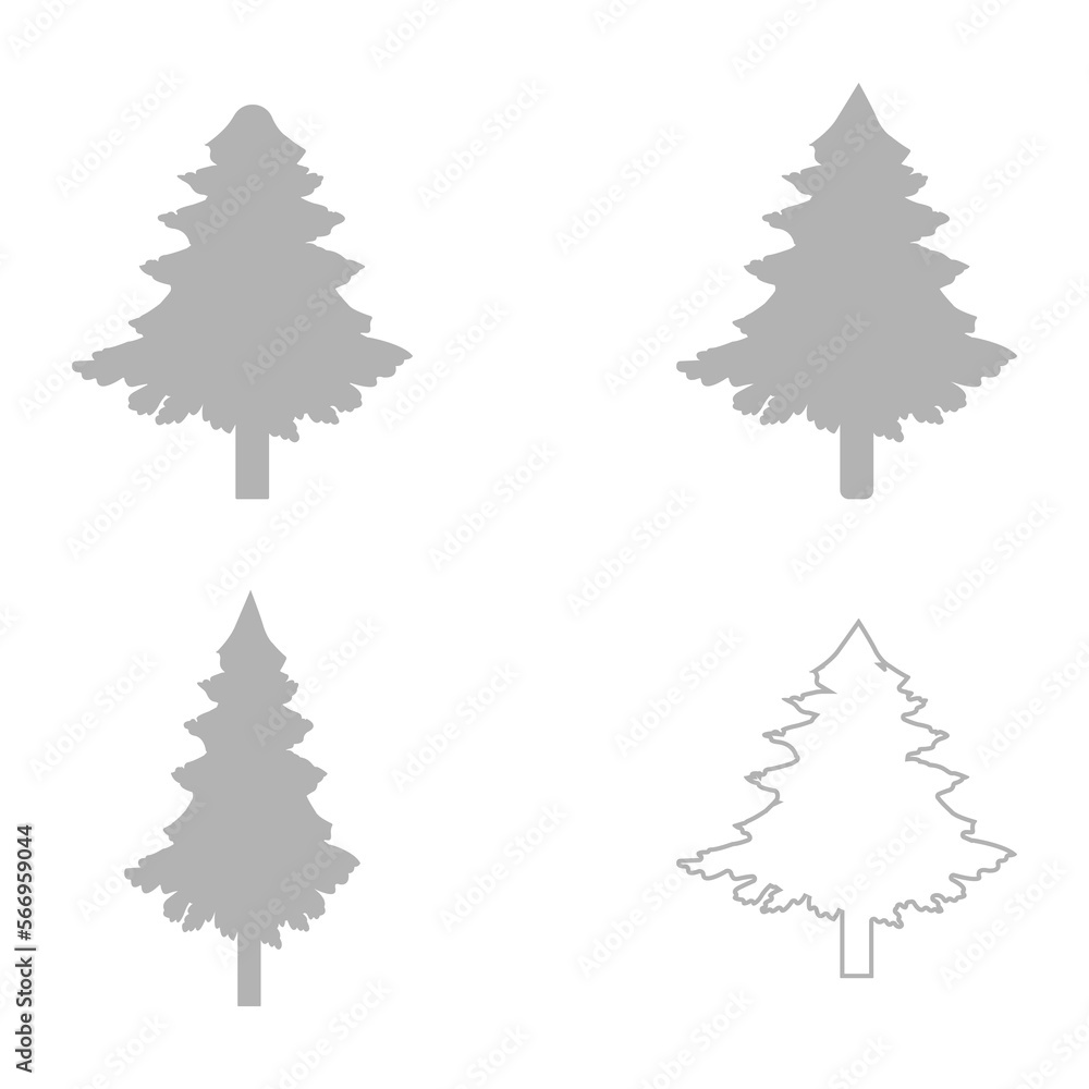 Obraz premium Christmas tree icon, winter, holiday, vector illustration