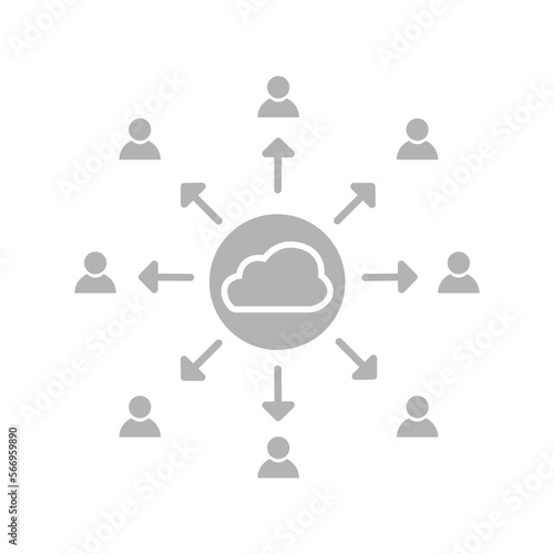 society icon, cloud, association, vector illustration