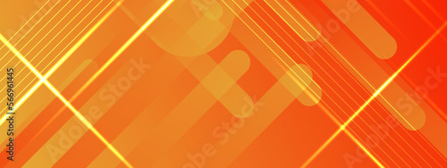 Minimal geometric background. Orange elements with dynamic technology gradient banner. Dynamic shapes composition. Vector illustration