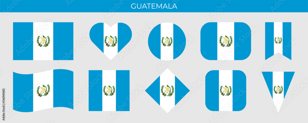 Guatemala national flag. Vector illustration isolated on white background