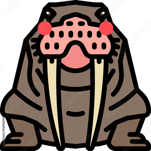 walrus filled outline icon