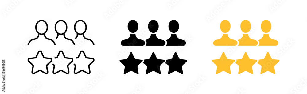 review icon set. Stars, rating, comment, rate, internet, top, choose, happy, star, user, satisfactory, quality, services. competition concept. vector line icon in different styles review icon set. Stars, rating, comment, rate, internet, top, choose, happy, star, user, satisfactory, quality, services. competition concept. vector line icon in different styles