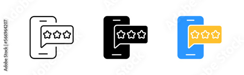 message icon set. Smartphone, speech bubble, chat, text, app, messenger, internet, interlocutor, mail, news, screen. communication concept. vector line icon in different styles