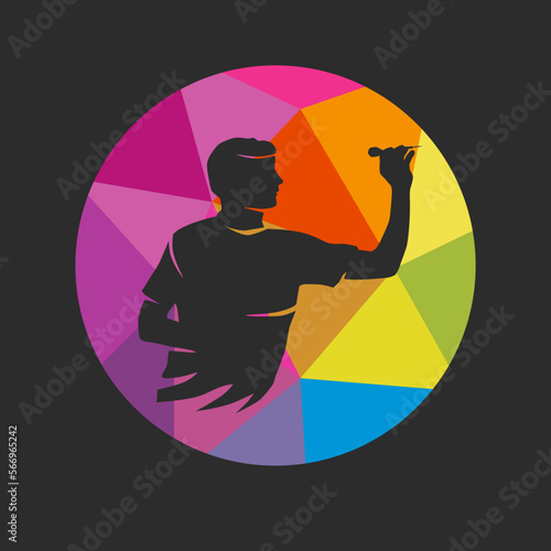 Darts sport graphic for use as a template for flyer or for use in web design.