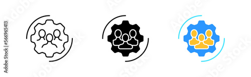 Settings icon set. Hand, parental control, mechanism, parameters, search, research, correction, setting, sorting. personalization concept. vector line icon in different styles