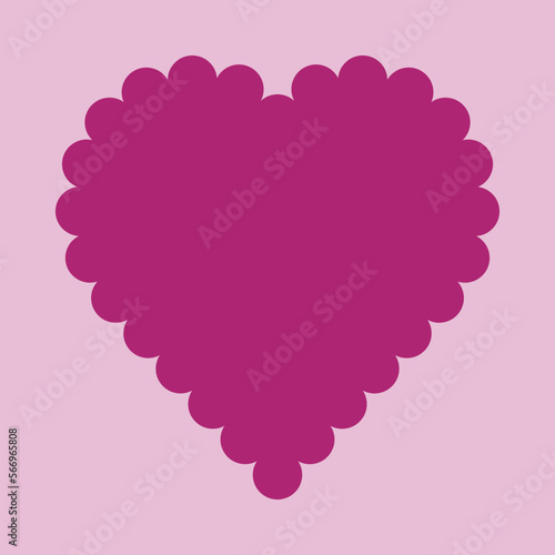 Scallop Edge Love Heart Pink Icon