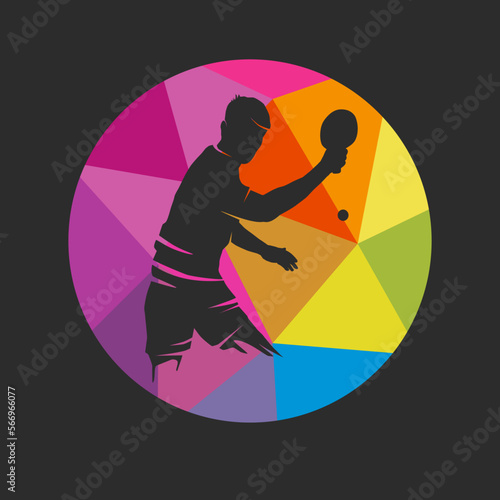 Table tennis sport graphic for use as a template for flyer or for use in web design.