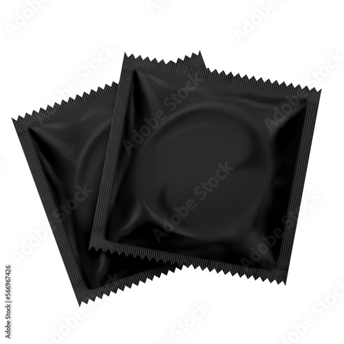 Condom sachet mockup transparent