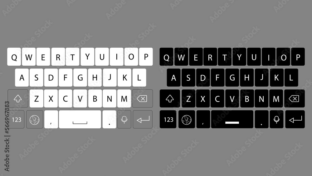 keyboard template for mobile phones. vector qwerty keyboard. digital ui