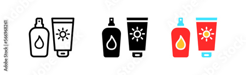 Skin care products. Moisturize, moisturizer, cream, leaf, leaves, natural, eco friendly. Cosmetics concept. Vector icon in line, black and colorful style on white background