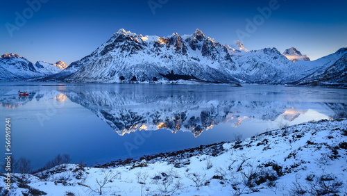 Austnesfjorden viewed from Støvelhaugen (Austvågsøya island, Lofoten, Norway)