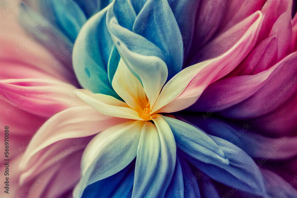 purple and yellow pastel flower, Generative AI Art Illustration purple and yellow pastel flower, Generative AI Art Illustration