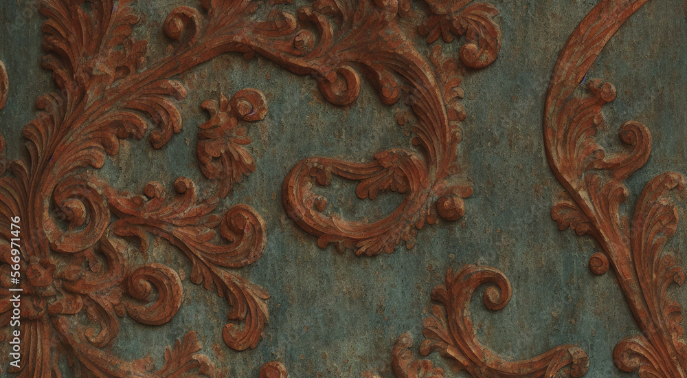 Heritage Carvings - Bronze and patina surface textures with intricate carving and detailing