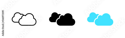 Clouds line icon. Cloudy, overcast, sky, cool, nature, forecast. Weather concept. Vector icon in line, black and colorful style on white background
