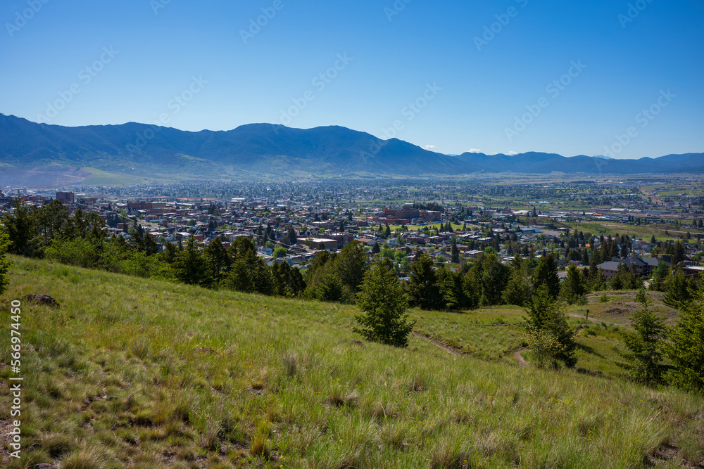 Established in 1864, the city of  Butte, Montana started as a mining camp in the northern Rocky Mountains on the Continental Divide. - obrazy, fototapety, plakaty 