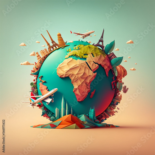 Time to travel around the world! (AI Generated)