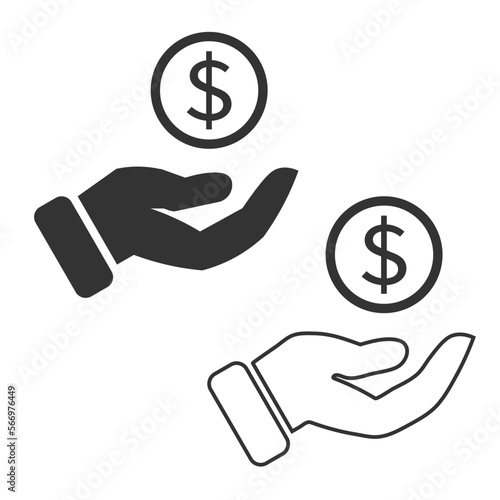 Give alms icon. Charity set vector ilustration.
