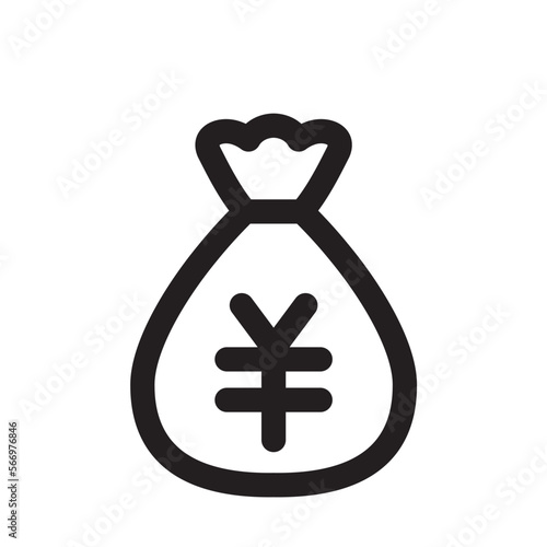 円袋　アイコン（線の太さ三種）