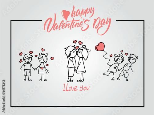 valentine's day card, made in vector with love photo