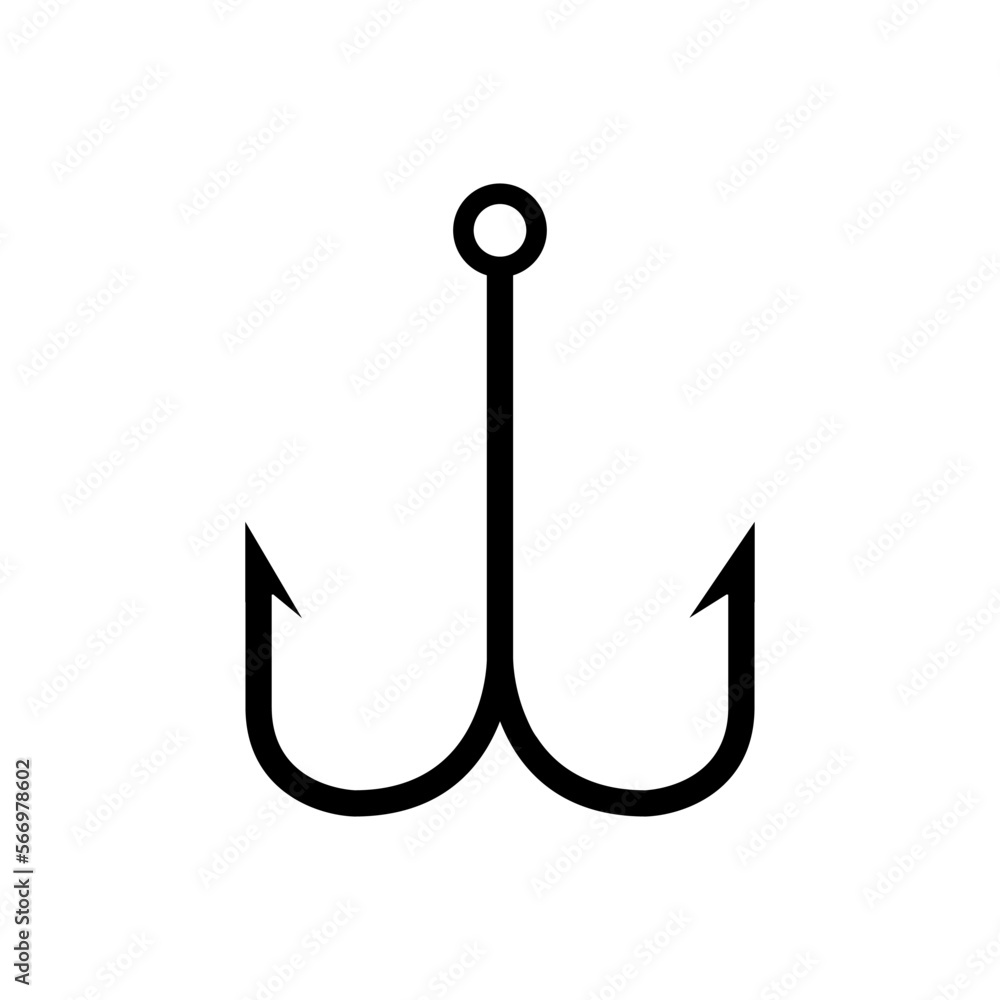 Fishing hook icon vector. Fishing illustration sign. fish symbol or logo.