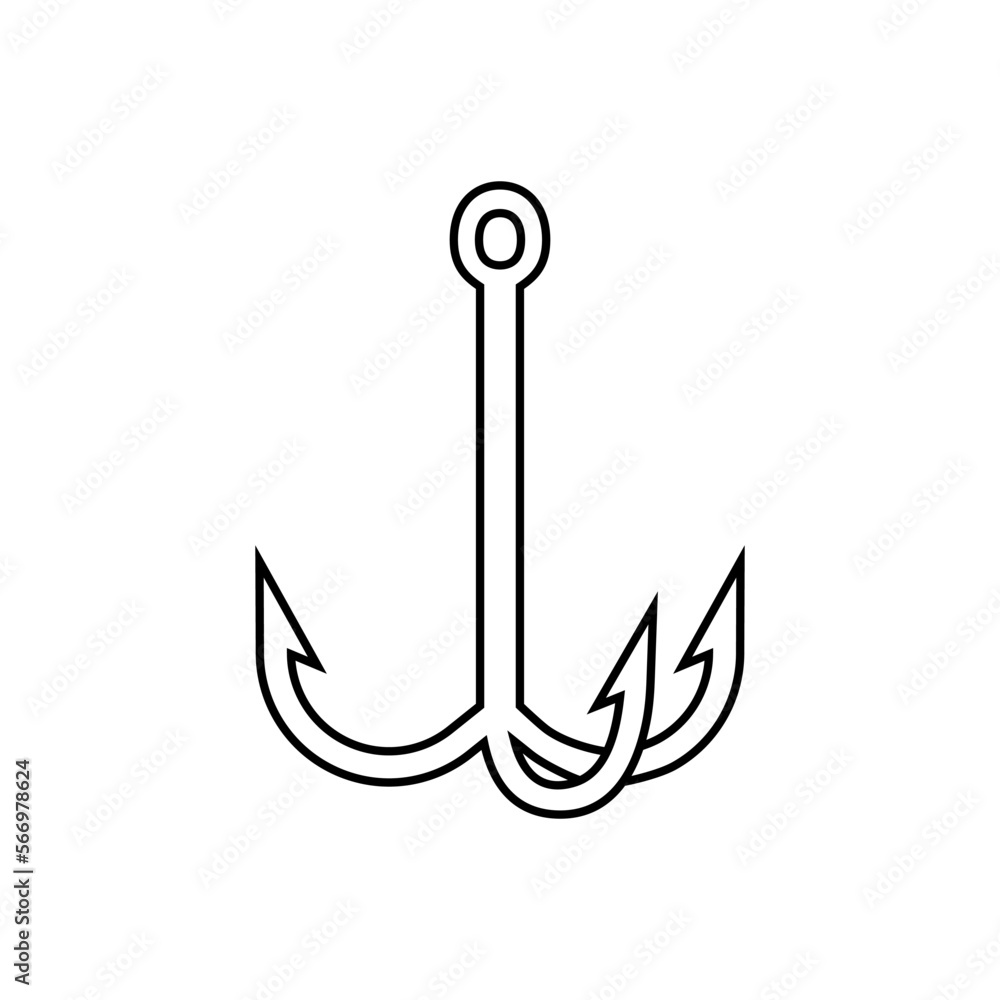 Fishing hook icon vector. Fishing illustration sign. fish symbol or logo. Fishing hook icon vector. Fishing illustration sign. fish symbol or logo.