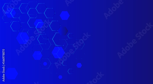 Scientific, technological molecular medical background.Genetic engineering and molecular structure, hexagon DNA network, science chemical and biotechnology concept, innovation technology, healthcare