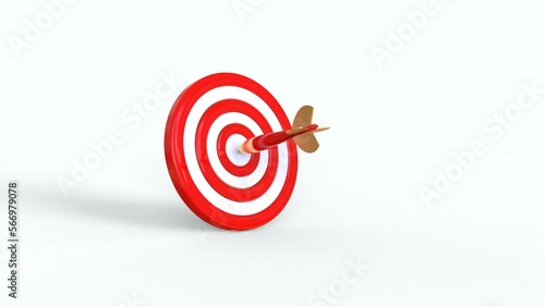 Arrow hit the target of the 3D dart
animation