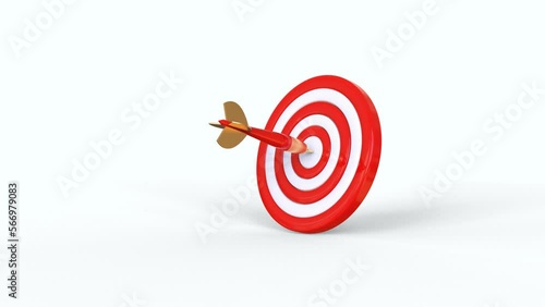 Arrow hit the target  and achieve goal 3D 
animation