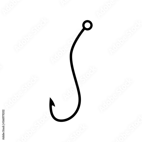 Fishing hook icon vector. Fishing illustration sign. fish symbol or logo.