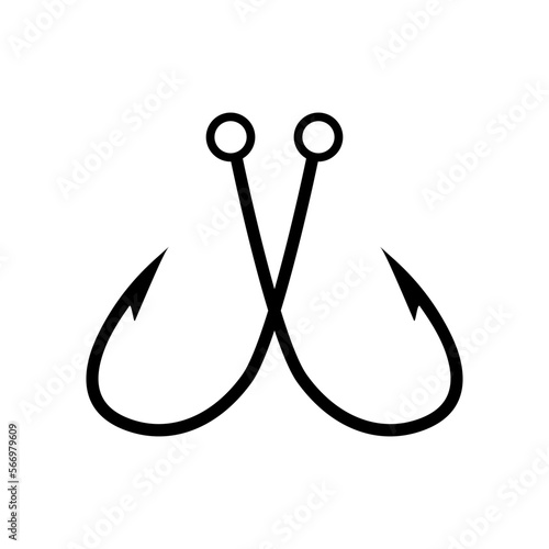 Fishing hook icon vector. Fishing illustration sign. fish symbol or logo.