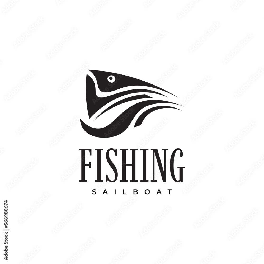 Abstract Ship Logo Design Shaped Fish Head Abstract Ship Logo Design Shaped Fish Head
