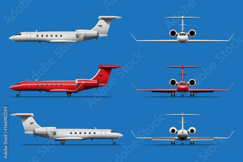 Big isolated Business class boeing aircraft Air cargo delivery and transportation charter icon vector illustration, logistic concept, flat vector,